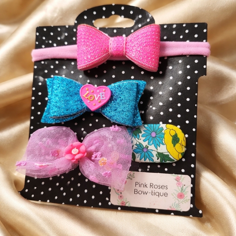 Nwt handmade bows clips headbands baby toddler girls